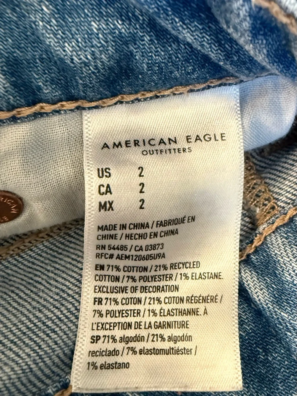 American Eagle Outfitters Light Blue Stretch Denim - Picture 4 of 4